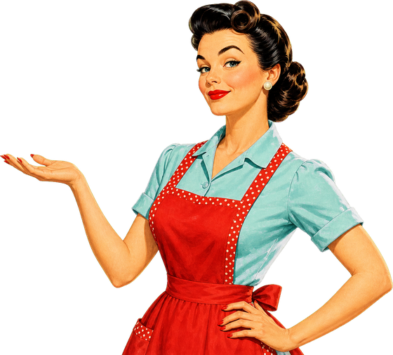 A mid-century housewife as the household's commander